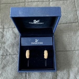 Swarovski earrings vintage gold